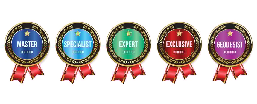 Collection of certified badge vector template