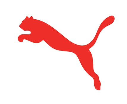 Puma Logo Red Symbol Clothes Design Icon Abstract football Vector Illustration With White Background