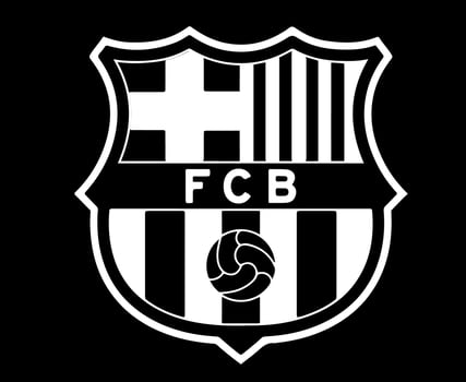 FC Barcelone Logo Symbol Black And White Design Spain football Vector European Countries Football Teams Illustration