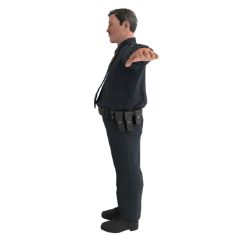 Police officer man 3d modelling png