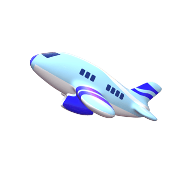 Airplane cartoon png 3d model