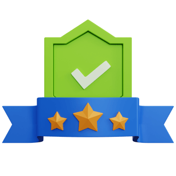 3d rendering star ribbon with green shield isolated png