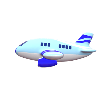 Airplane cartoon png 3d model