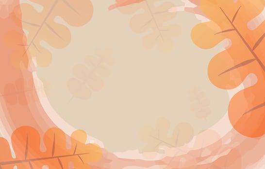 Autumn minimal background decorated with leaves golden yellow and watercolor. fall concept,For wallpaper, postcards, greeting cards, website pages, banners, online sales. Vector illustration