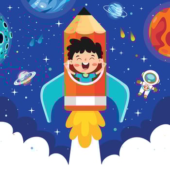 Education Concept With Cartoon Character vector