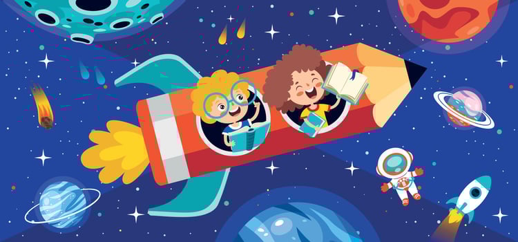 Education Concept With Cartoon Character vector