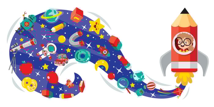 Education Concept With Cartoon Character vector