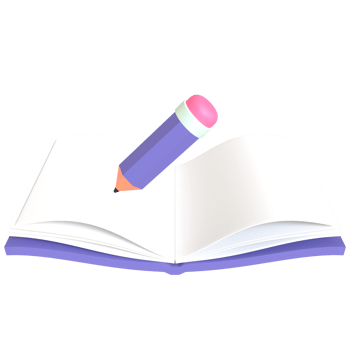 Book and pencil 3D rendering isolated on transparent background. Ui UX icon design web and app trend png