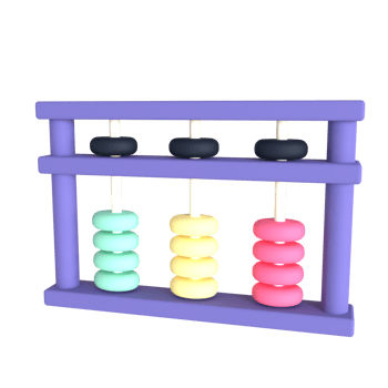 Abacus 3D rendering isolated on transparent background. Ui UX icon design web and app trend png