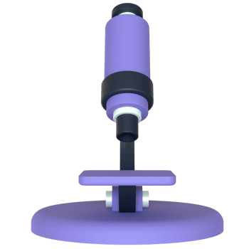 Microscope 3D rendering isolated on transparent background. Ui UX icon design web and app trend png