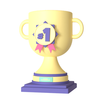 Trophy and first medal 3D rendering isolated on transparent background. Ui UX icon design web and app trend png