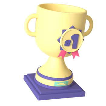 Trophy and first medal 3D rendering isolated on transparent background. Ui UX icon design web and app trend png