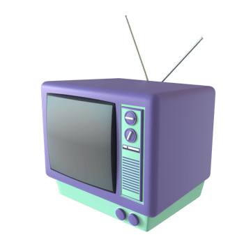 Retro television 3D rendering isolated on transparent background. Ui UX icon design web and app trend png