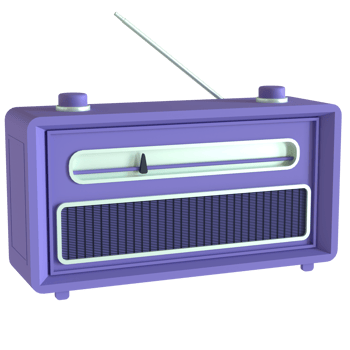Retro radio 3D rendering isolated on transparent background. Ui UX icon design web and app trend png