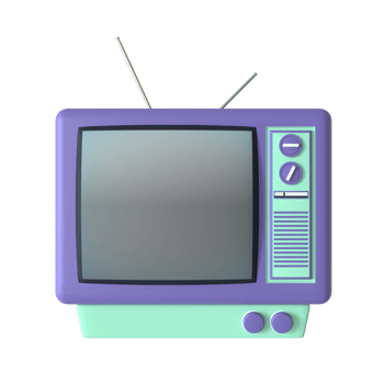 Retro television 3D rendering isolated on transparent background. Ui UX icon design web and app trend png