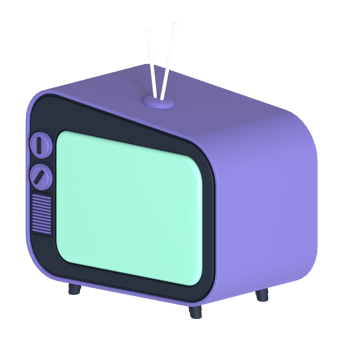 Retro television 3D rendering isolated on transparent background. Ui UX icon design web and app trend png