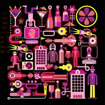 Dance Party Night vector