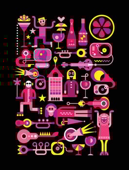 Festive City Vector Illustration