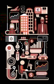 Crypto currency, payments and money transfers vector