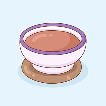 Hand Drawn Delicious Cream Chocolate in Bowl vector