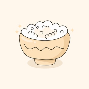 Hand Drawn Rice in a Bowl vector
