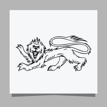 black lion logo on white paper with shadow perfect for business logos and business cards vector