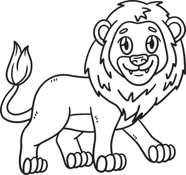Lion Animal Isolated Coloring Page for Kids vector
