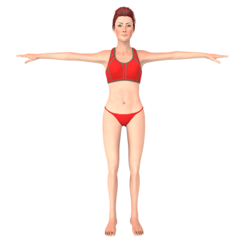 Red bikini girl 3d illustration png