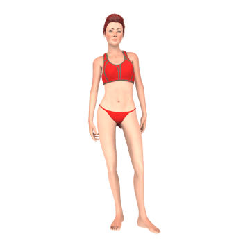 Red bikini girl 3d illustration png