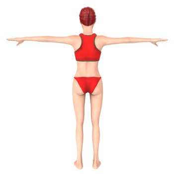Red bikini girl 3d illustration png