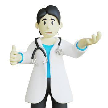 3D Doctor Illustration with Thumb Up Pose png