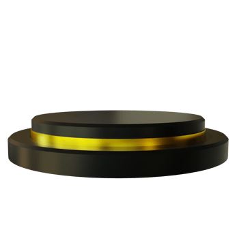 Realistic 3D Render of Black Gold Podium png
