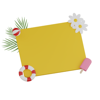 3D Isolated Summer Blank Box png