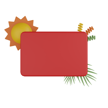 3D Isolated Summer Blank Box png