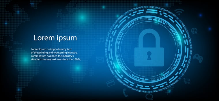 circular security Electronic lock for safety with  hologram vector concept for future technology element background business screen