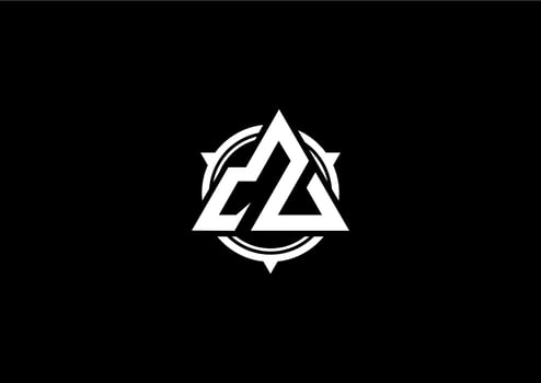 Triangle mountain compass logo icon with a simple flat concept vector