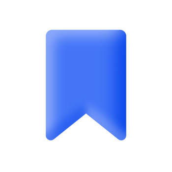 3D Bookmark Icon UI Element Interface Blue Color Design with Transparent Background png