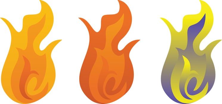 Bonfire cartoon. vector illustration set.