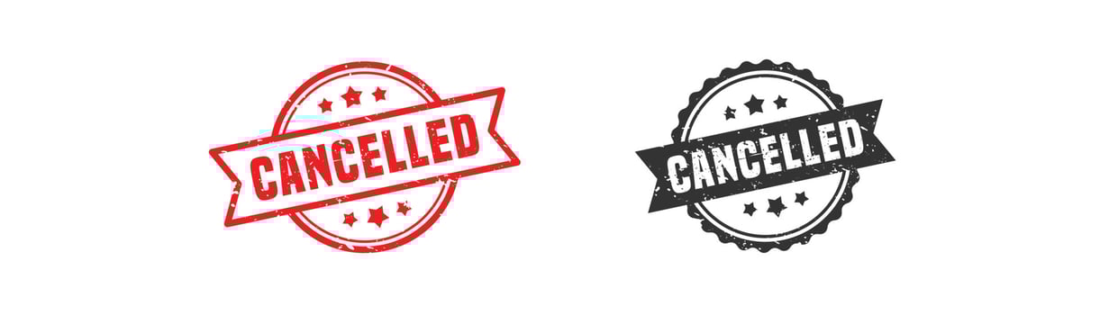 Cancelled stamp rubber with grunge style on white background. vector