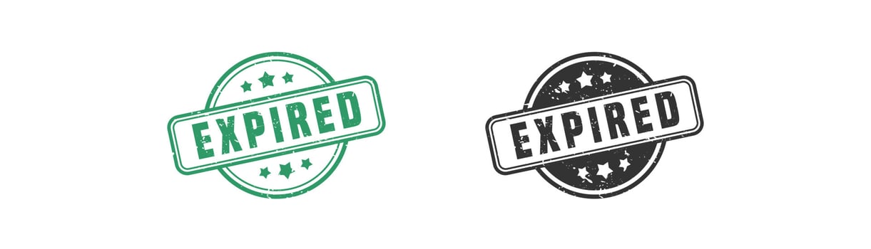 Expired stamp rubber with grunge style on white background. vector