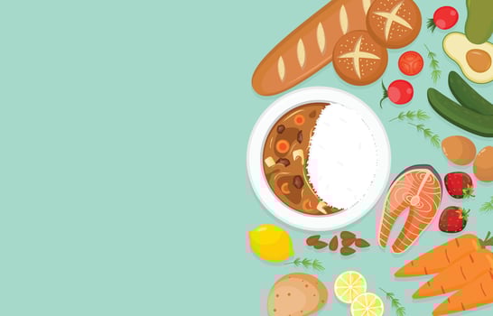 World Food Day Background in Blue Background vector