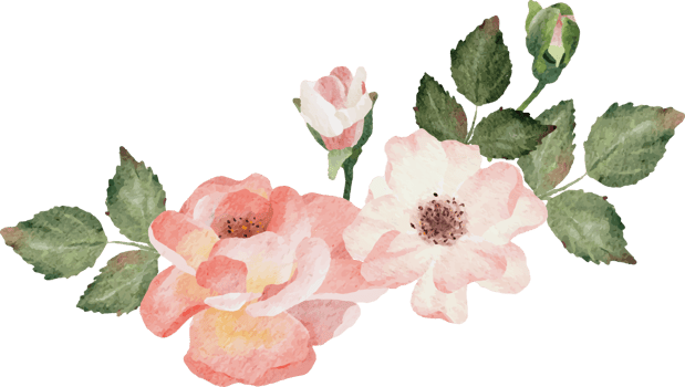 watercolor blooming rose branch flower bouquet png