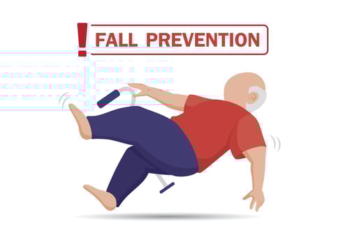 elderly person is falling illustration vector. fall prevention illustration vector