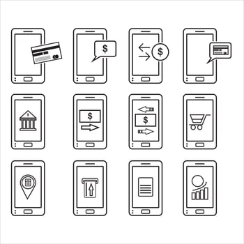 icon set banking vector