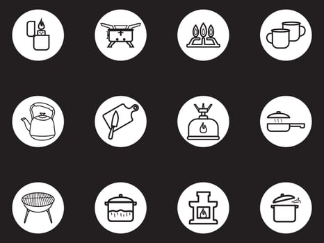 Set Icon Kitchen Editable vector