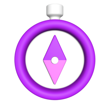 Stylized 3D Compass Illustration Design png