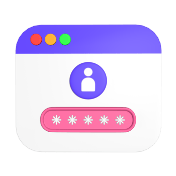 Stylized 3D Password Page Illustration png