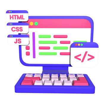 3D Illustration of Programmer PC Workspace png