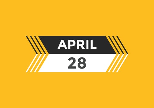 april 28 calendar reminder. 28th april daily calendar icon template. Calendar 28th april icon Design template. Vector illustration