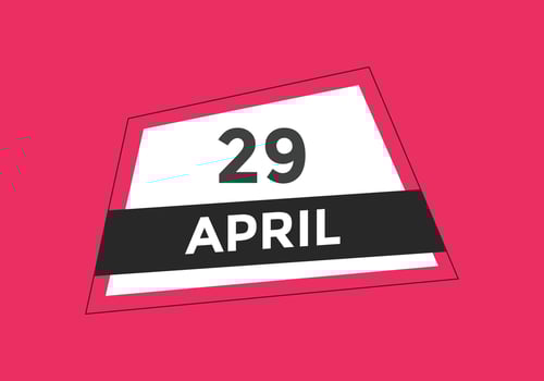 april 29 calendar reminder. 29th april daily calendar icon template. Calendar 29th april icon Design template. Vector illustration